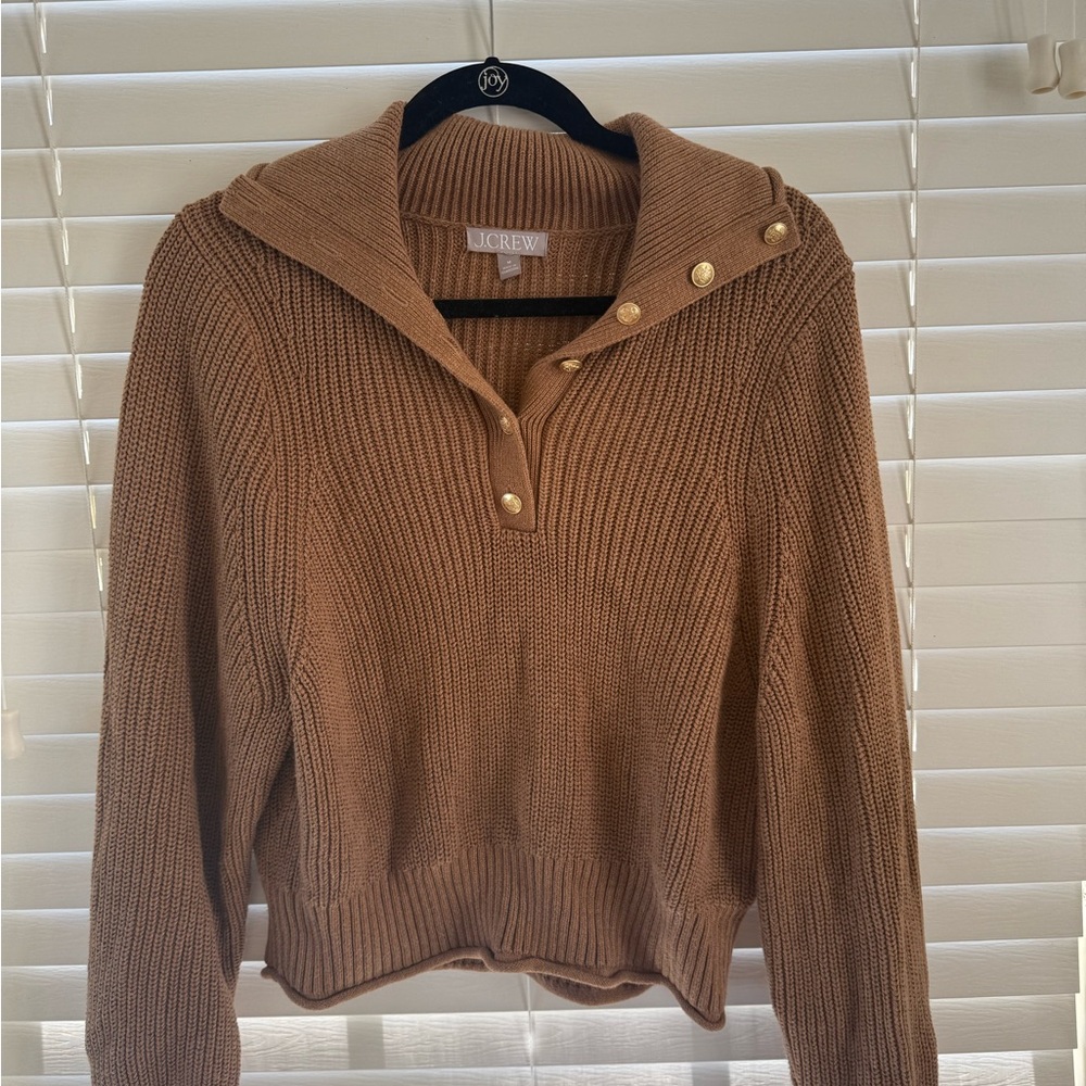 J. Crew Tan Cowl Neck Sweater Cozy Knit